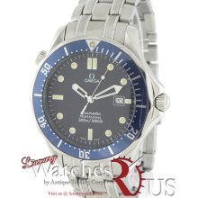 Omega Seamaster Staineless Steel Blue Bezel With Date