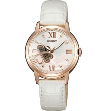 Orient White Automatic Semi Skeleton Ladies Watch Fdb07006z