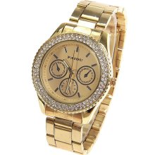 PaiDu Quartz Analog Watches for Women with Strips Hour Marks Round Dial