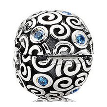 Pandora Sterling Water Clip With Blue Cz 790962czb