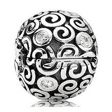 Pandora Sterling Wind Clip With Clear Cz 790962cz