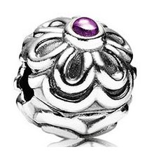 Pandora Sterling Zinnia With Amethyst Stones 790953am