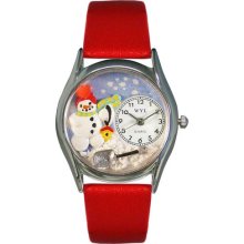 Personalized Christmas Snowman Classic Watch - Black