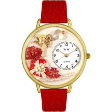 Personalized Valentine's Day Red Unisex Watch - Gold