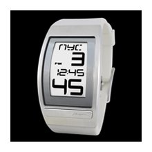 Phosphor E Ink World Time Watch with White Polyurethane Band