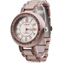 Pink Women's Alloy Analog Quartz Wrist Watch