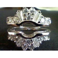 Platinum & Ss 2.00ctw Lc. S. Diamond Ring Guard Sz 5 Sz 6 Sz 7 Sz 8 Sz 9 + Gift