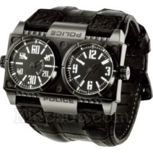 Police Dominator Mens 12899xsb-02 All Black Dual Face Watch 12899xsb