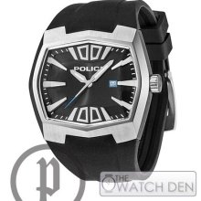 Police - Men's Black Leather Main Street Watch - 13751js-02