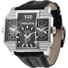 Police Men's 'Hammerhead' Black Calf Skin Quartz Watch (PL.13088JS/02)