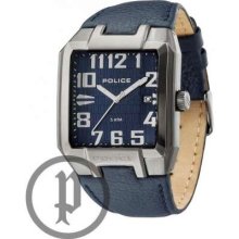 Police Men's Main Street, Blue Dial, Blue Leather Strap 13751JSU/03 Watch