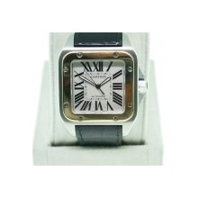 Pre-Owned Cartier Santos 100 Two Tone W20072X7 Watch