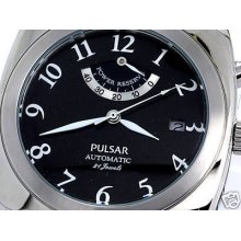 Pulsar By Seiko Automatic Power Reserve Black Watch Pk6007x1