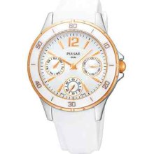 Pulsar Women's White Resin Dress Sports Watch Pp60022