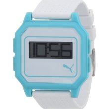 Puma Flat Screen Unisex Digital Watch With Lcd Dial Digital Display And White Plastic Or Pu Strap Pu910951008