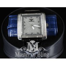 Real Diamond Aqua Jojo King Master Genuine Diamond King Iced Out Big Face Watch