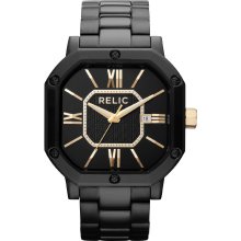 Relic Men's Black Band with Black Dial Watch