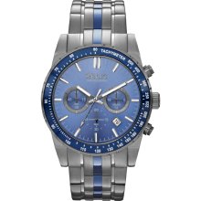 Relic Men's Two-Tone Band with Blue Dial Watch