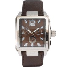 River Island Square Face Chocolate Watch Brown