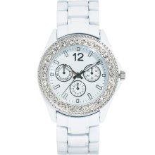 River Island White Encrusted Grace Watch White