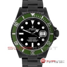 Rolex 50th Annivesary Green Submariner SS 16610 DLC/PVD Coating Black