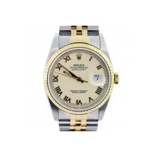 Rolex Datejust 16233 Two Tone Cream Dial Mens Watch