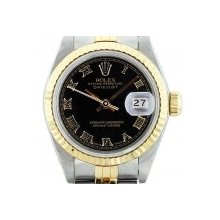 Rolex Datejust 69173 Two Tone Ladies Pyramid Dial Watch