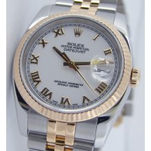 Rolex Datejust White Roman 36mm 116233 Watch Chest