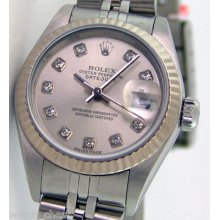 Rolex Lady Datejust Silver Diamond Dial 79174 Watch Chest 26mm