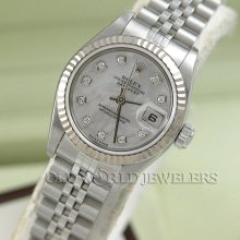 Rolex ss/18k ladies datejust mop diamond ref 79174