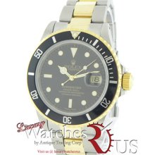 Rolex Submariner 16803 Stainless Steel 18k Gold Black Dial Oyster Bracelet