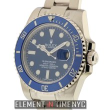 Rolex Submariner 18k White Gold Ceramic Blue Dial