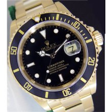 Rolex Submariner 40mm 18k Gold Black Dial 16618