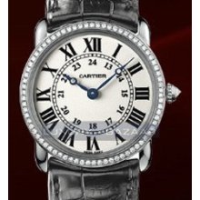 Ronde Louis Small (WG- Diamonds / Silver / Leather)