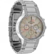 Rotary Mens Bracelet Watch - Pearl/diamonte Face - Lb02846-07