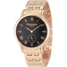 Rudiger R3000-09-007 Leipzig Black Dial Roman Numerals Rose Gold Watch