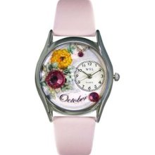 S-0910010 Birthstone Jewelry: October Birthstone Watch Classic Silver