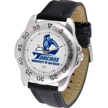 San Diego Toreros USD Mens Leather Sports Watch