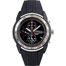 Seiko Alarm Chronograph Rubber Mens Watch SNAC01