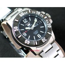 Seiko Automatic Black Bezel 100m Oyster Watch Snzg83