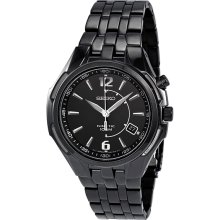 Seiko Kinetic Black Dial Black Ion-plated Mens Watch SKA517