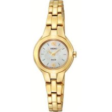 Seiko Ladies Solar Gold Plate Bracelet Watch Sup026p1