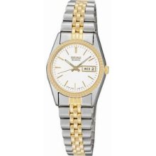 Seiko Ladies Two Tone Case Watch W/ Bracelet And Calendar