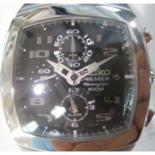 Seiko Premier Men's Watch Alarm Chrono All Stainless S.original Edition All Ssb