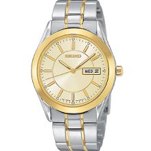 Seiko Quartz Movement Gold Tone Luminous Hands Sgga02