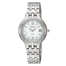 Seiko Solar Dress Bracelet White Dial Women's watch #SUT015