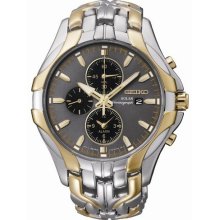 Seiko SSC138 Solar Alarm Two Tone Chronograph Stainless Steel Men's Watch