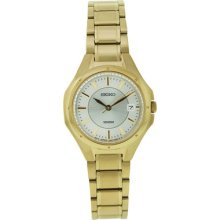 Seiko SYME78 Gold Tone Seiko 5 Automatic Dress Black