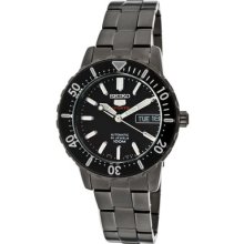 Seiko Watch Srp193 Women's Seiko 5 Sports Automatic Black Dial Black Ion Plated