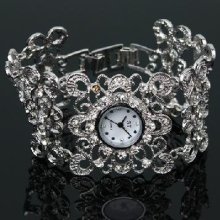 Silvery Diamond Women Girls' Alloy Quartz Macrame Wrist Watch